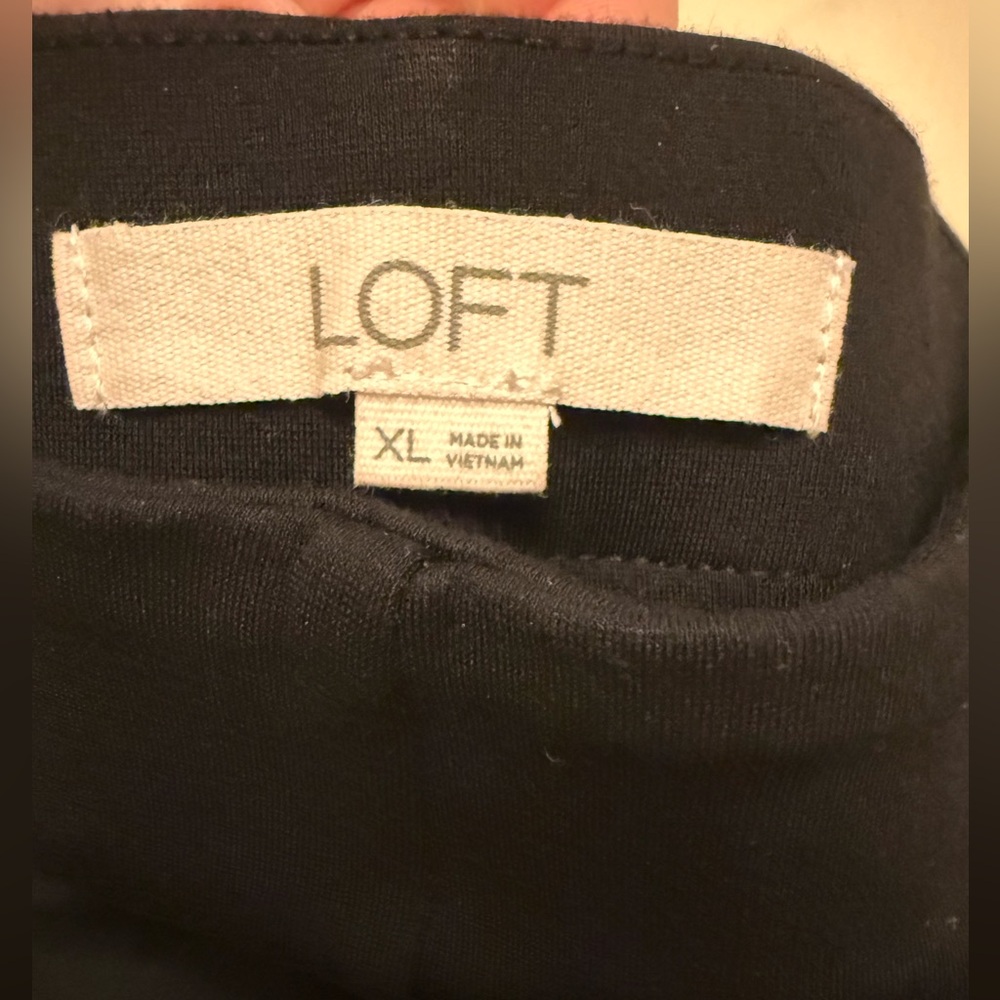 Like New LOFT Black Ponte Straight Pants with front seam, size XL - Picture 5 of 6